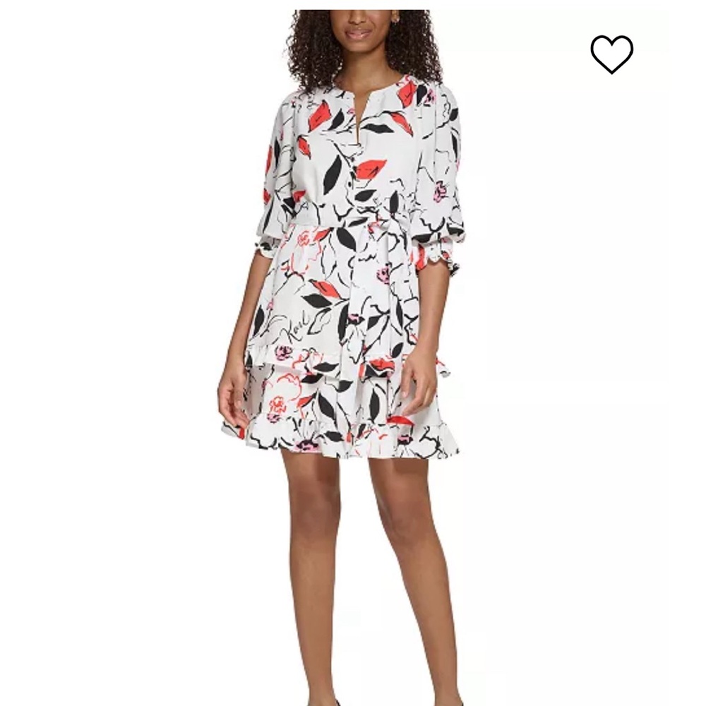 Karl Lagerfield Paris Ruffled A-line Chiffon dress. Chic and beautiful.